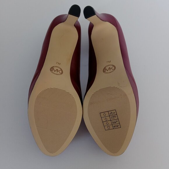 MICHAEL Michael Kors Chantal Rubin Red Leather Platform Pump Womens Size 7M - Picture 13 of 14